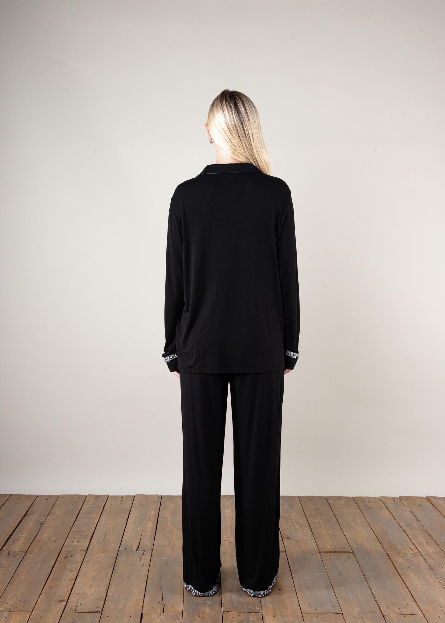 The Luxury Gingham Pyjamas in Black