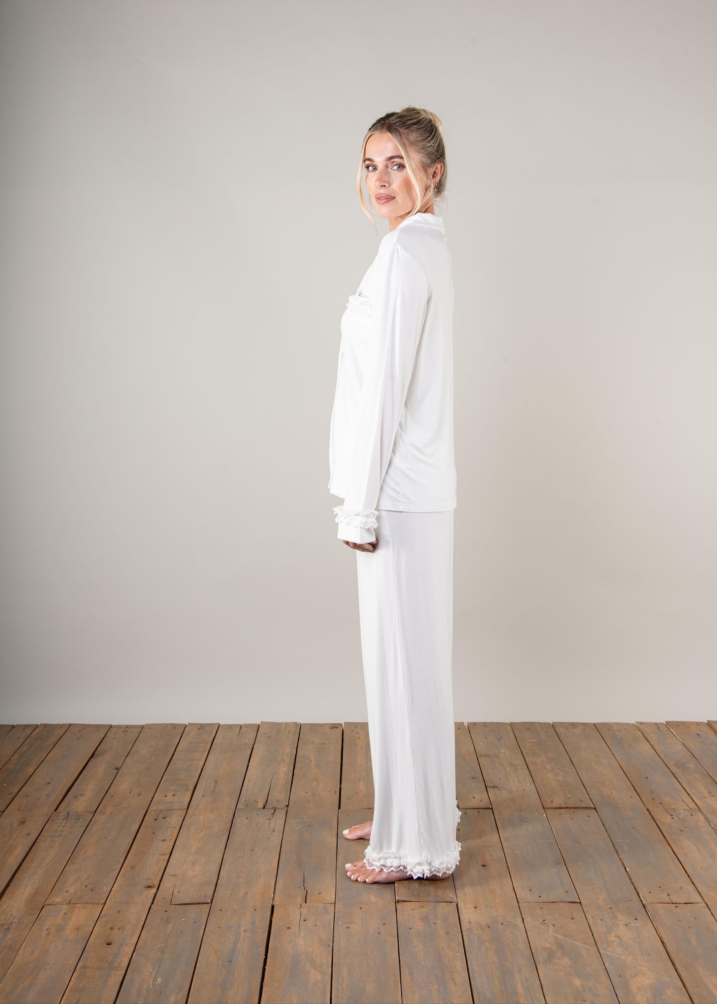 The Luxury White Ruffle Pyjamas