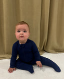 Ribbed Bamboo Sleepsuit in Deep Navy