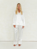 Women wearing ivory personalised bridal pyjama