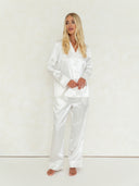 Women wearing ivory personalised bridal pyjama