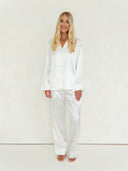 Personalised bridal pyjamas ivory with Bride embroidery