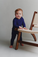 Deep Navy Ribbed Bamboo Pyjamas