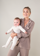Ribbed Bamboo Sleepsuit in Cream