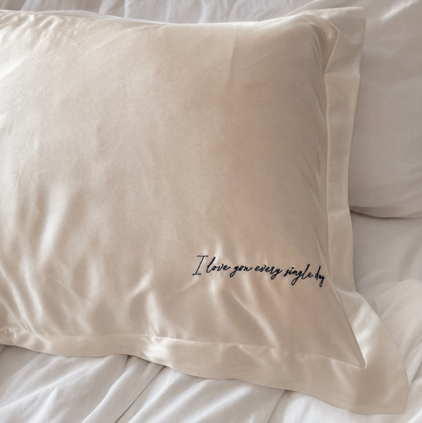 I Love You Embroidered Pillowcase