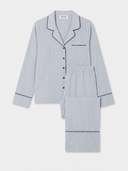Blue and White Soft Stripe Bamboo Cotton Pyjamas