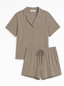Luxury Taupe Women's Pyjama Shorts Set