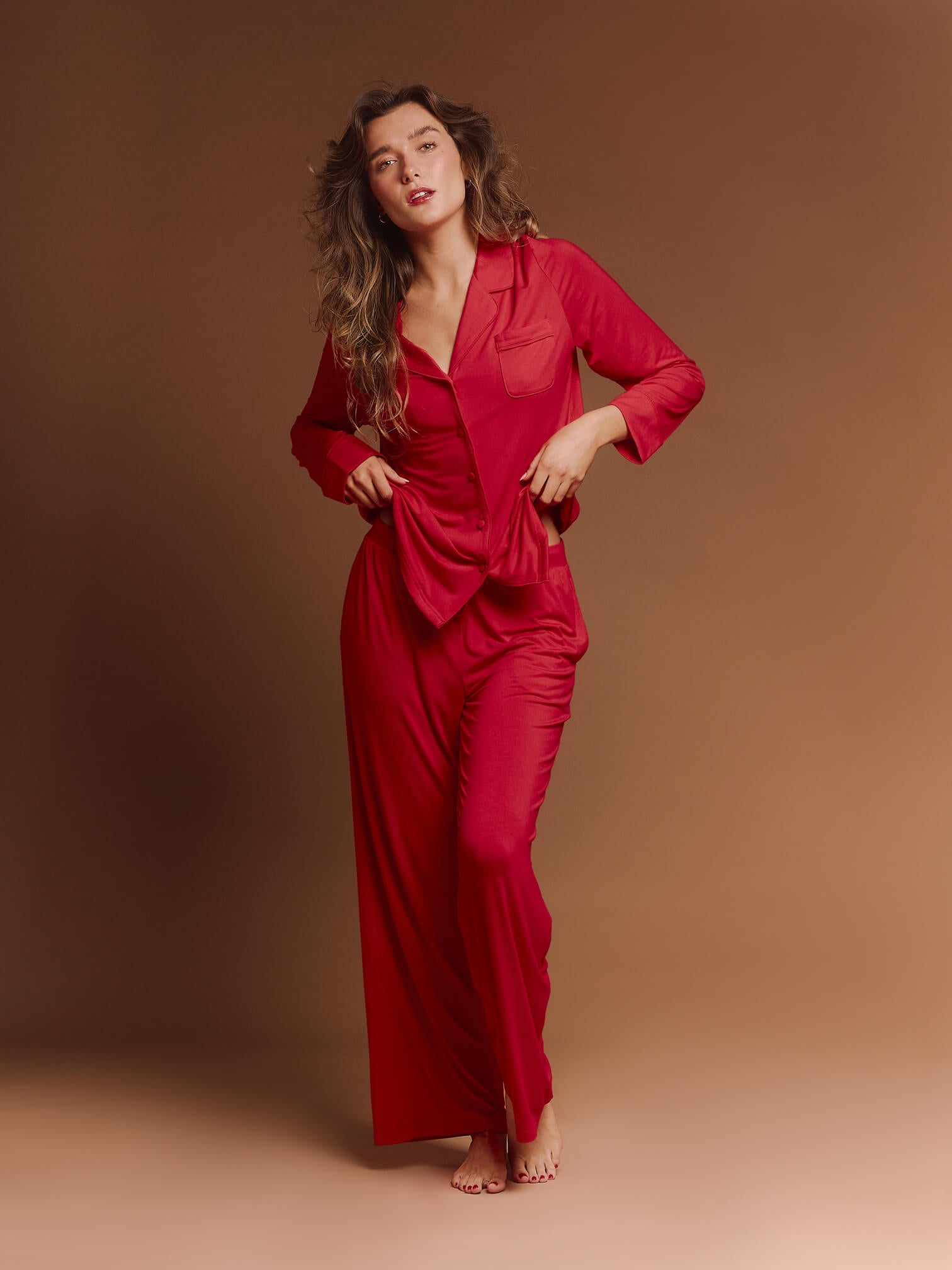 The Luxury Pyjamas in Red - Plush