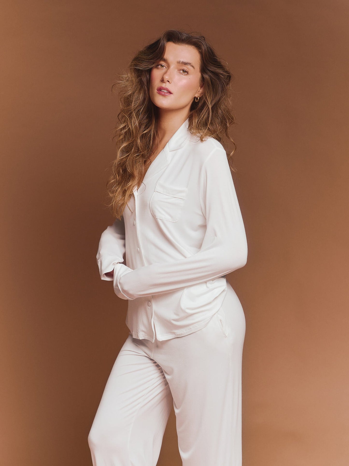 The Luxury Pyjamas in White - Plush