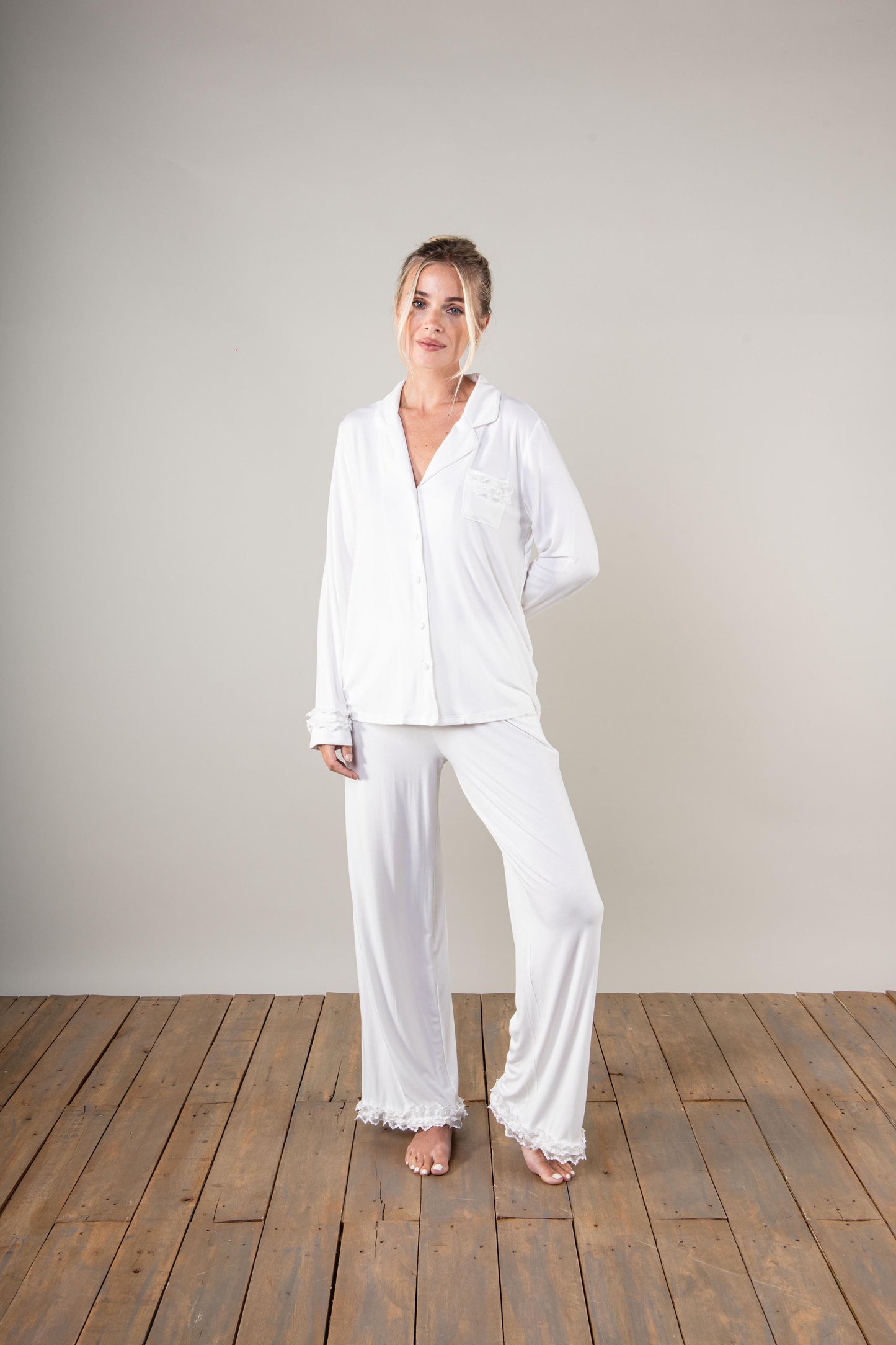 The Luxury White Ruffle Pyjamas